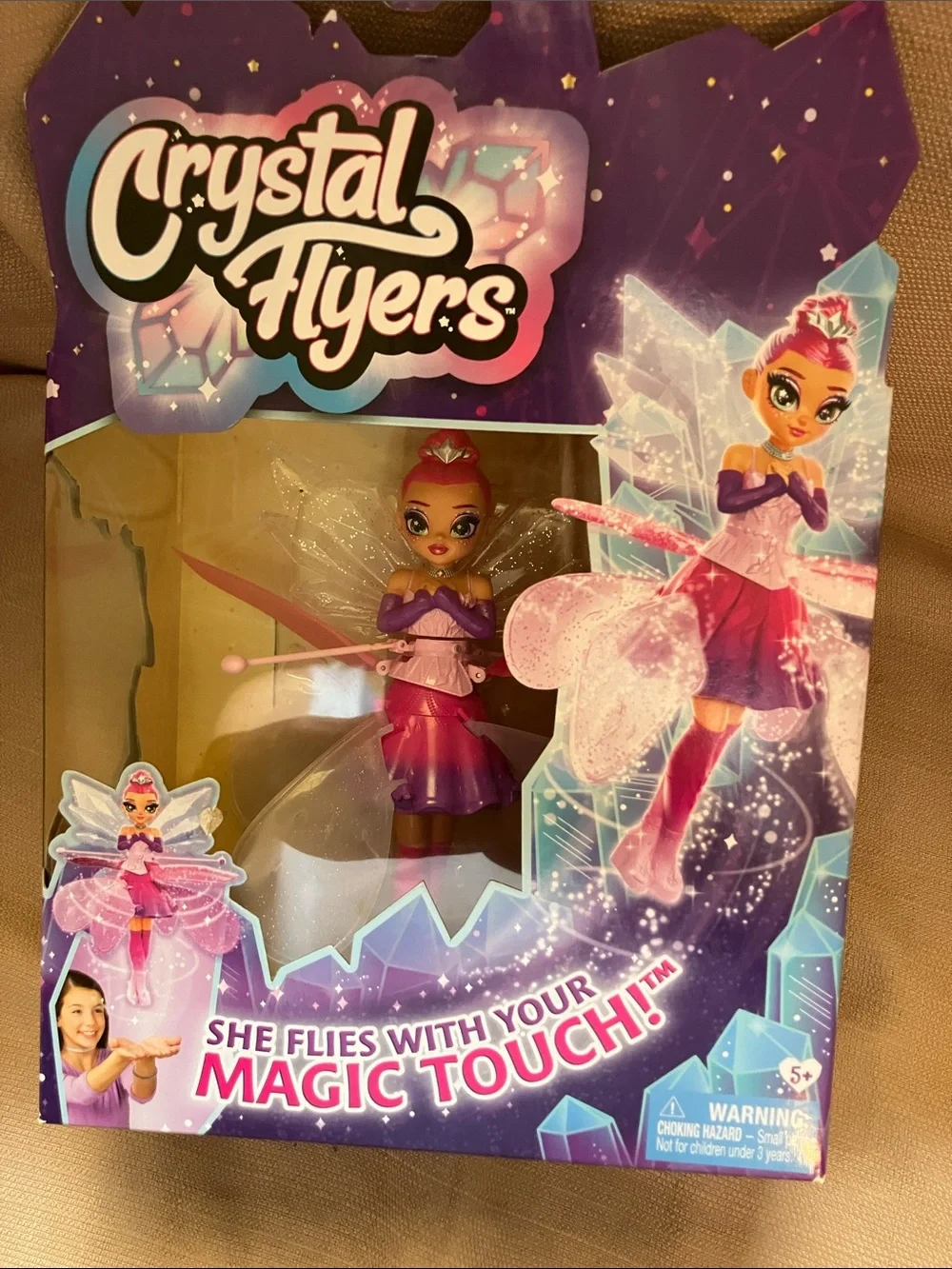 Crystal Flyers Magic Touch Flying Fairy Doll - Pink & Purple